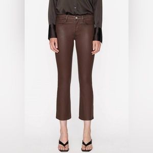 ❗️FINAL❗️ 🆕 FRAME Le Crop Mini Boot Coated Jeans Chocolate 🔴🔴